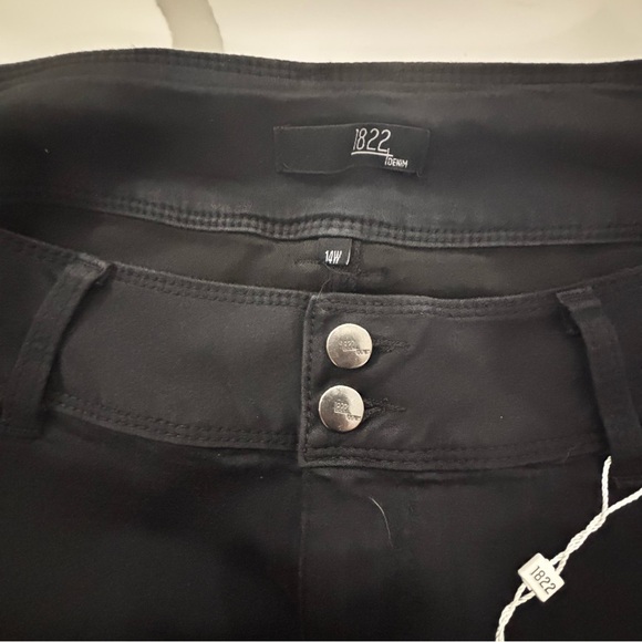 NWT 1822 Denim Women's Contour Black Skinny Jeans sz 14 crop 28” inseam - Picture 6 of 14